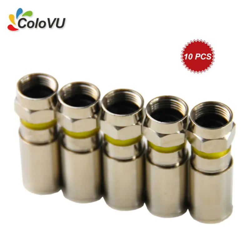 10 шт. RG6 Полная Меди Лучших F-Type Waterproof Connector для LNB/Спутниковый Ресивер/DiSEqC