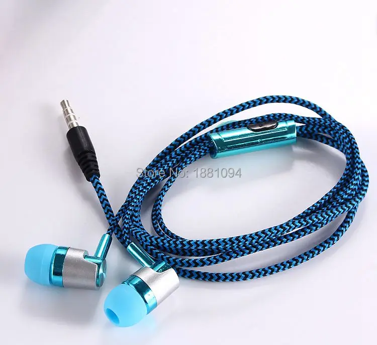 SZAICHGSI 3.5mm In-Ear Stereo braided Earbuds Earphone For iPhone 6 plus 5 Samsung phone mp 3 4 wholesale 200pcs/lot | Электроника