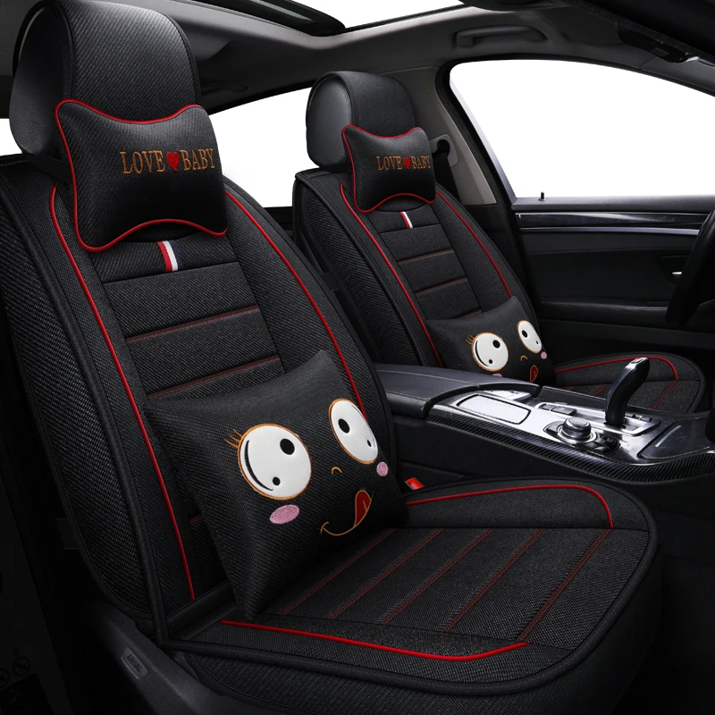 Льняные материалы автомобильные чехлы для сидений Toyota Honda BMW Audi Ford hyundai Kia Nissan Mazda