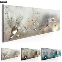 large size diy 5d diamond painting transparent flower with drop water cross stitch kits mosaic diamond embroidery modern crafts