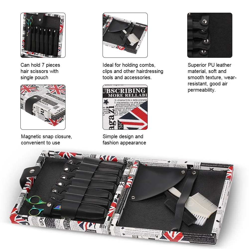 7 шт. ножницы для волос кожаные волосы ПУ Профессиональные парикмахерские