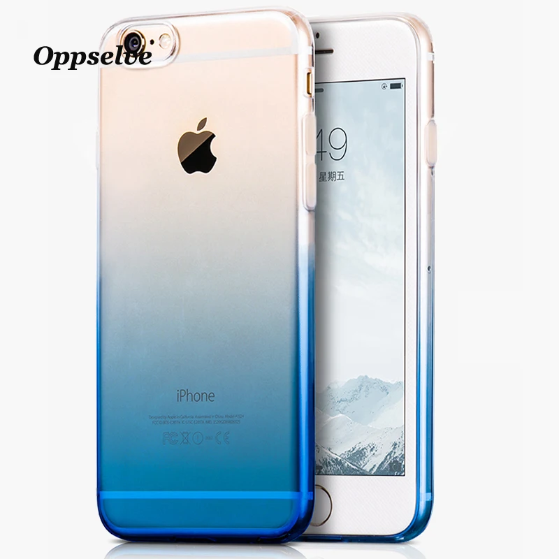 Чехол для Телефона iPhone X Xr Xs Max Ультратонкий Прозрачный чехол с градиентом 8 7 6 6s Plus