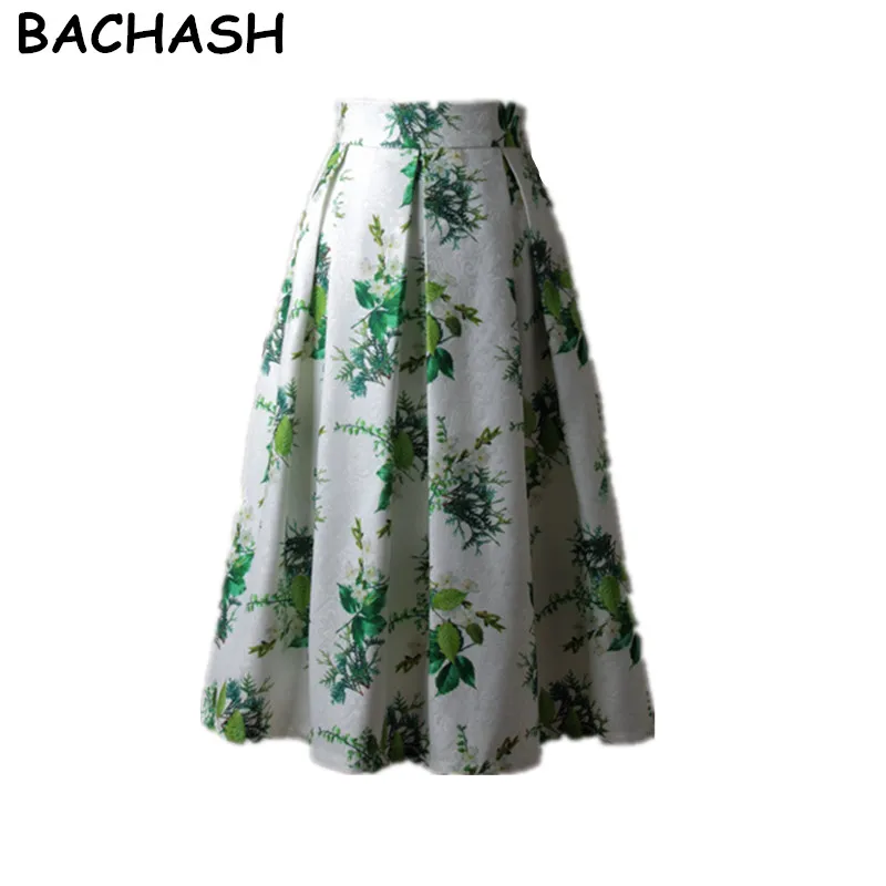 Женская плиссированная юбка BACHASH винтажная Юбка До Колена с цветочным принтом