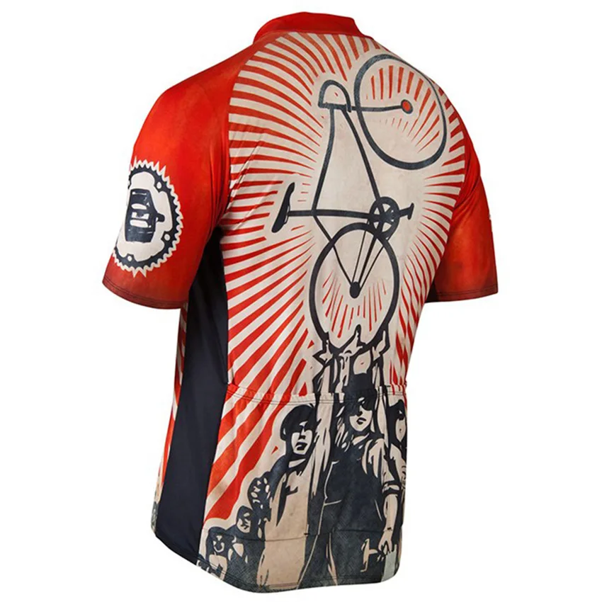 Новый Ретро Красный Vélo Для мужчин летние шорты рукавом MTB Дорога Велоспорт