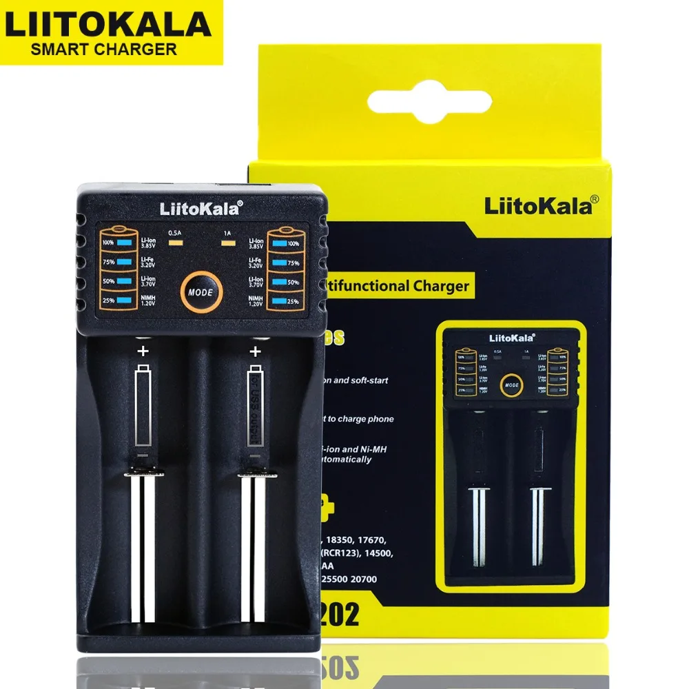 Зарядное устройство Liitokala для литиевых аккумуляторов 402 18650 B 1 2 в 3 7 AA/AAA 26650 10440 25500 |