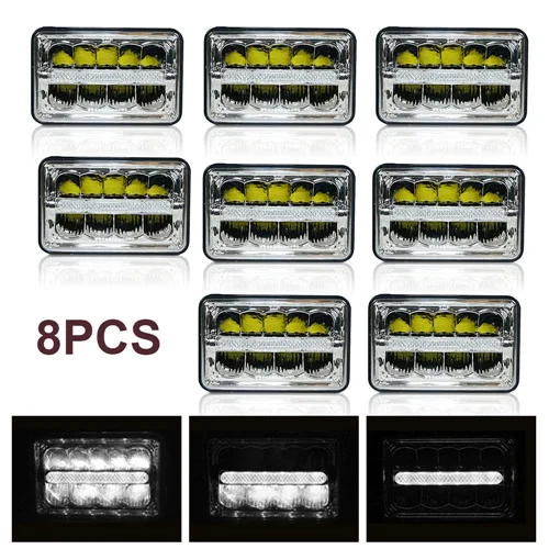 8pcs 8 комплектов 5X" светодиодный фары для Peterbilt Freightliner Western Star 4900 полу передняя фара для Chevy express Cargo Van 1500 2500 3500 - Цвет: 8pcs