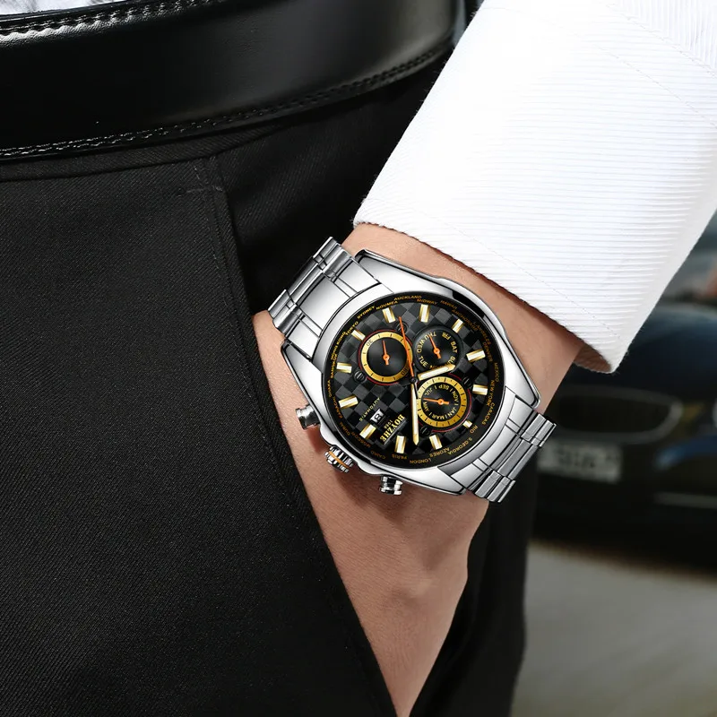 BOYZHE Men Automatic Mechanical Watch Luxury Brand Waterproof Stainless Steel Gold Sports Watches Relogio Masculino | Наручные часы