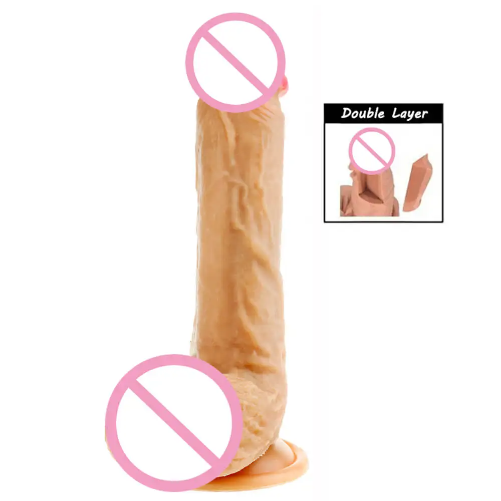 19/21 см Высокое качество силиконовый фаллоимитатор больших размеров двойной Слои