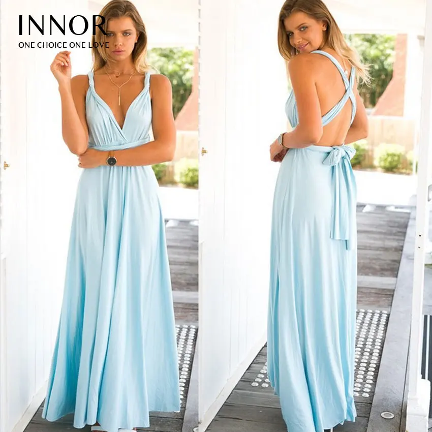 2017 цветное летнее Сексуальное Женское Бохо Макси платье красное Бандажное