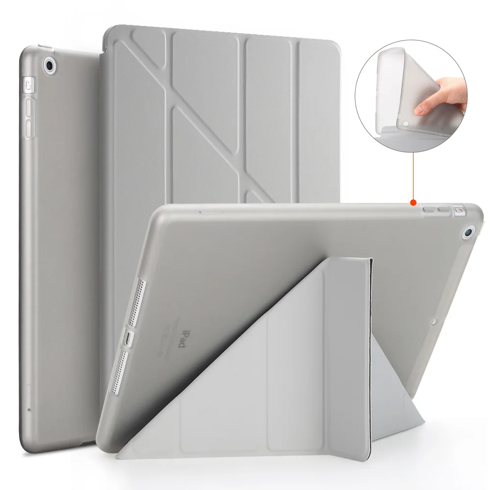 Gray Чехол для ipad Air, флип-чехол с подставкой для ipad 5, полный Чехол из искусственной кожи для ipad A1474 A1475 A1476, умный чехол для ipad Air 1, чехол s - Цвет: Gray
