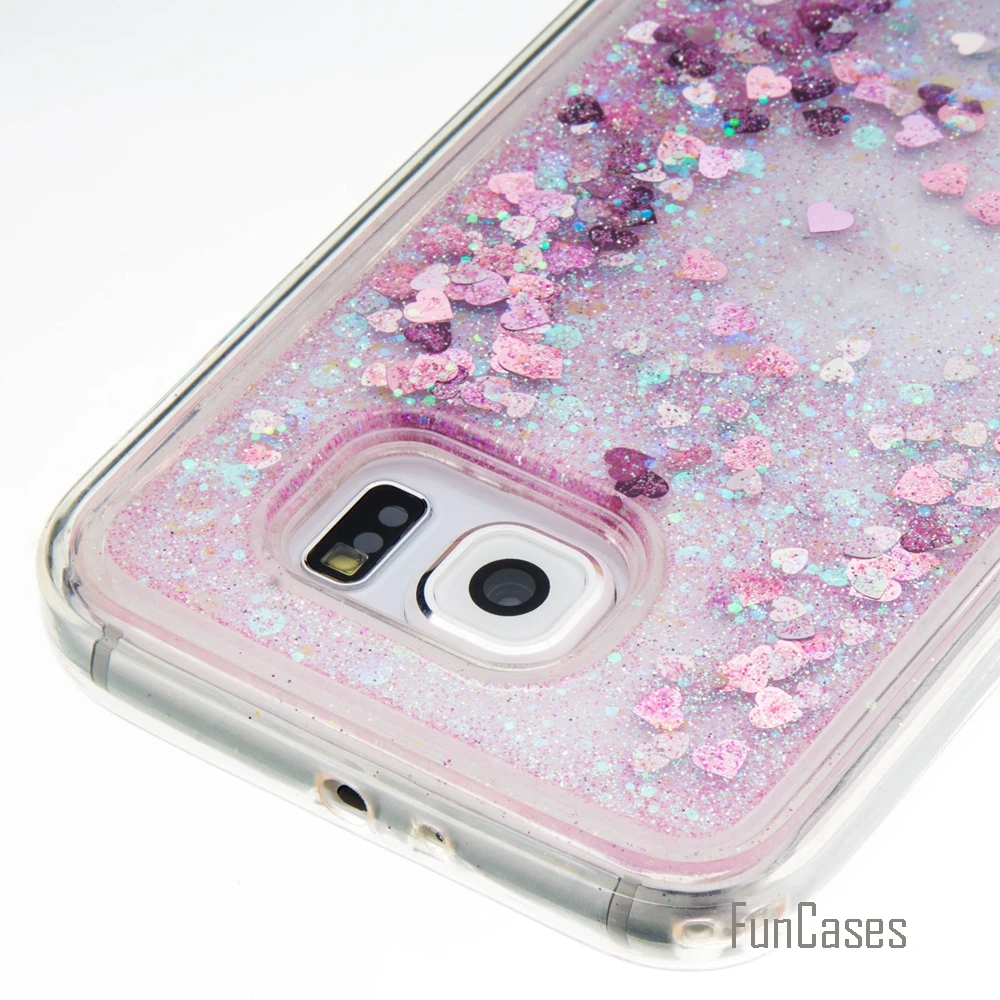 Coque Bling Любовь сердце Звезды Мягкий ТПУ чехол для телефона samsung Galaxy S6 Funda Quicksand