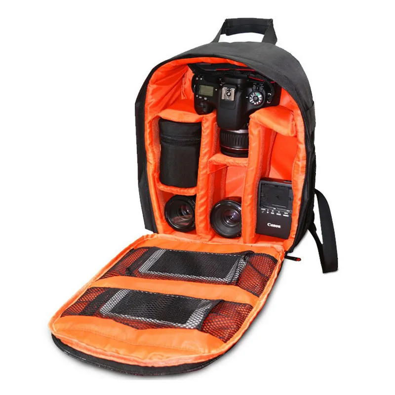 Orange Водонепроницаемый 600D нейлон материал SLR DSLR камера рюкзак для наружного Путешествия Прочный sony Canon Nikon камера сумка - Цвет: Orange