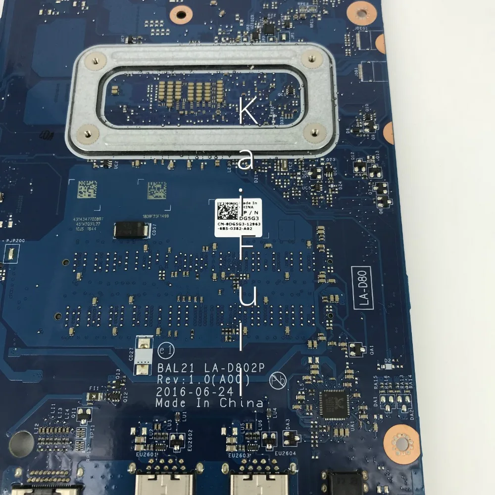 CN-0DG5G3 DG5G3 для DELL INSPIRON 5567 материнская плата ноутбука BAL21 LA-D802P REV: 1 0 (A00) SR2EU I5-7200U |