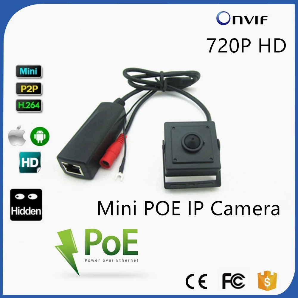 

Small 3.7mm Pin hole Lens 720P Mini Network POE IP Camera Indoor Security HD Camera With Bracket Video Camera Surveillance
