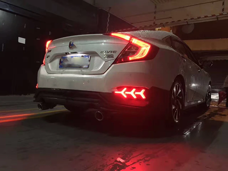 1 пара светодиодные задние фонари для Honda Civic 2016 2017 2018|warning light|driving lightsbrake light |