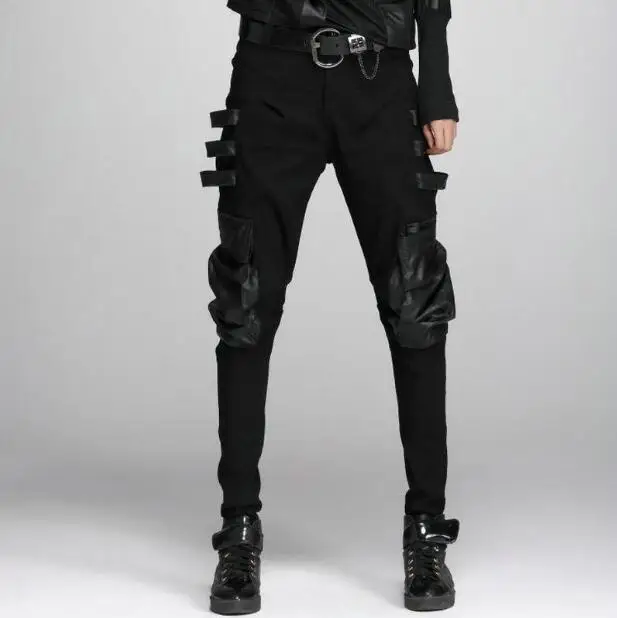 2020 spring and autumn new punk style collage pockets feet harem pants female personality was thin casual pants tide