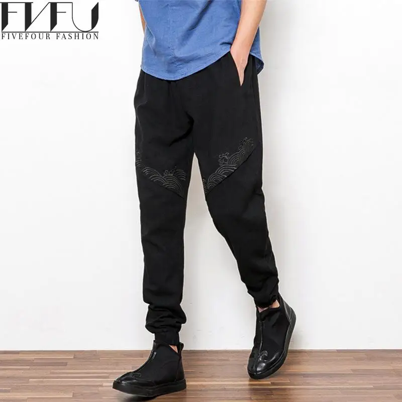 Новые модные брюки мужчины 2017 сезон: весна–лето простой ретро леггинсы карманы