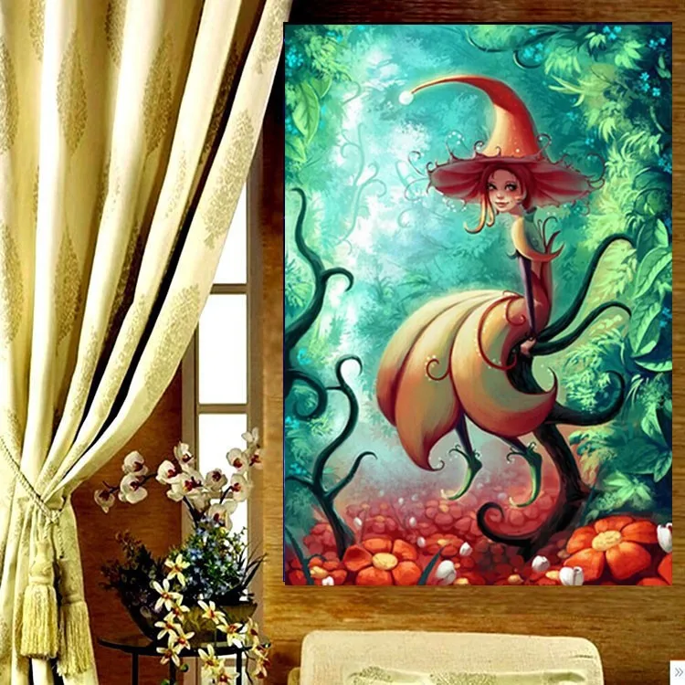 

Алмазная мозаика, вышивка бисером, волшебный лес, шляпка, феи, алмазная вышивка крестиком, инкрустация, ручная работа