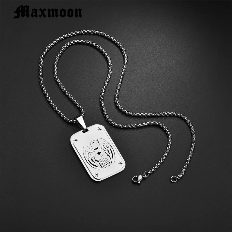 Maxmoon Панк Байкер Серебряный Цвет Титан Нержавеющая сталь Животное орел ястреб