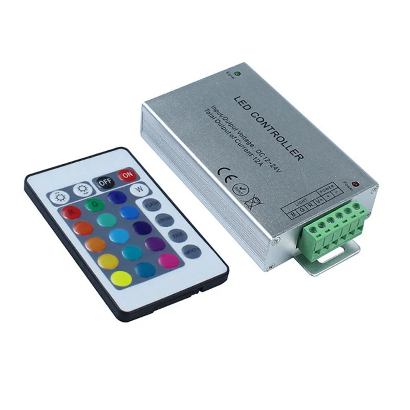 RGB Led управление Лер DC12 24V 12A с 24K ИК беспроводной пульт дистанционного управления