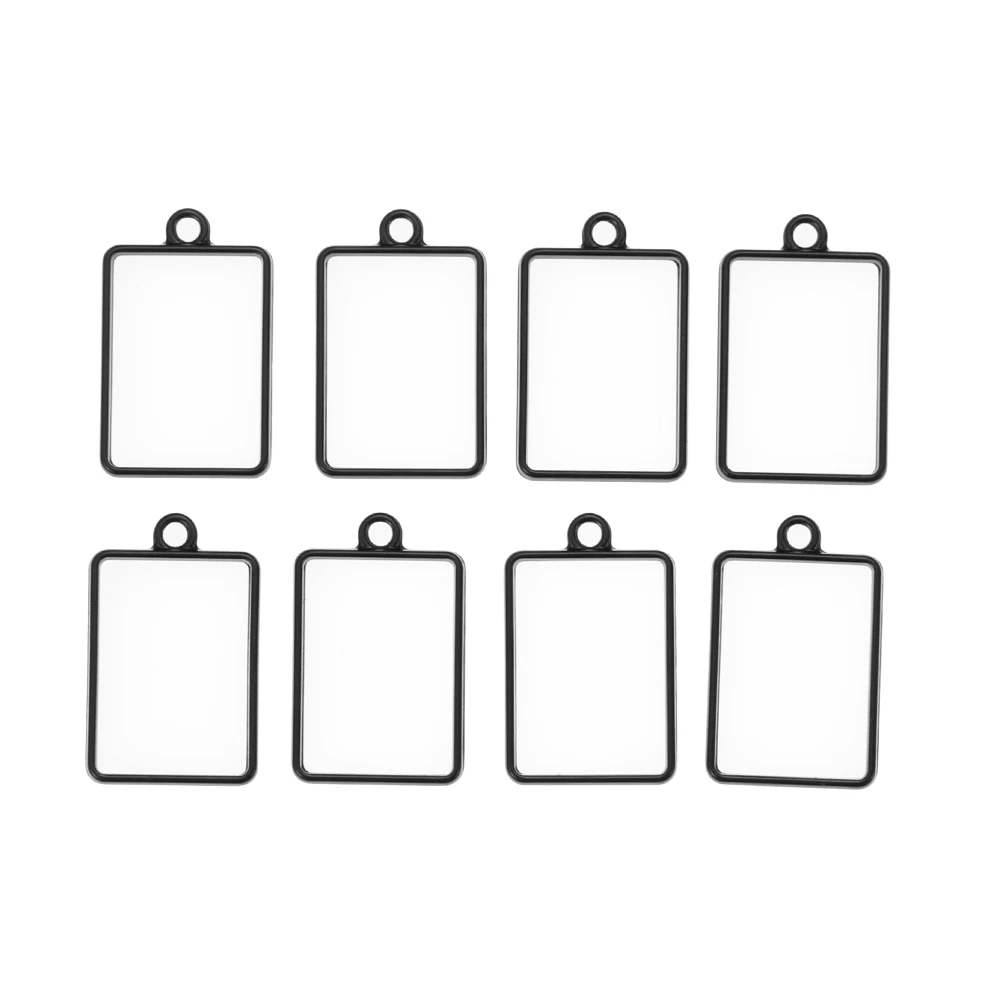 Style5-Black 8 шт. пустые рамки подвески ювелирные изделия DIY квадратный/круглый геометрический полый прессованный цветок смола делая инструменты аксессуары подвеска рамка - Цвет: Style5-Black