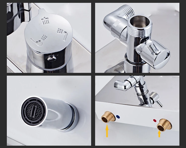 

Senducs White Gold Digital Shower Set Quality Bathroom Gold Bidet Square White Shower Set Brass Golden Thermostatic Shower Set