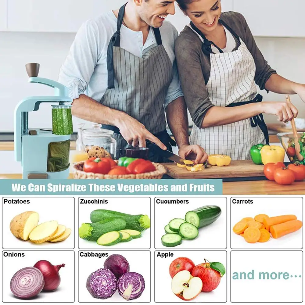 TPUSNOK Spiralizer овощерезка 4 в 1 лезвие циферблат спиральный измельчитель нож макароны