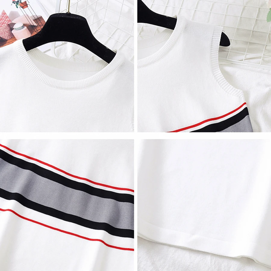 Женский топ с круглым вырезом и бретелькой через шею короткий вязаный жилет без