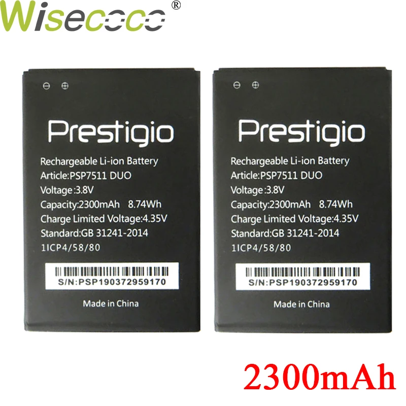 Wisecoco 3000 мАч аккумулятор для Prestigio Muze B7 psp 7511 DUO psp 7511DUO Замена батареи телефона+ номер отслеживания