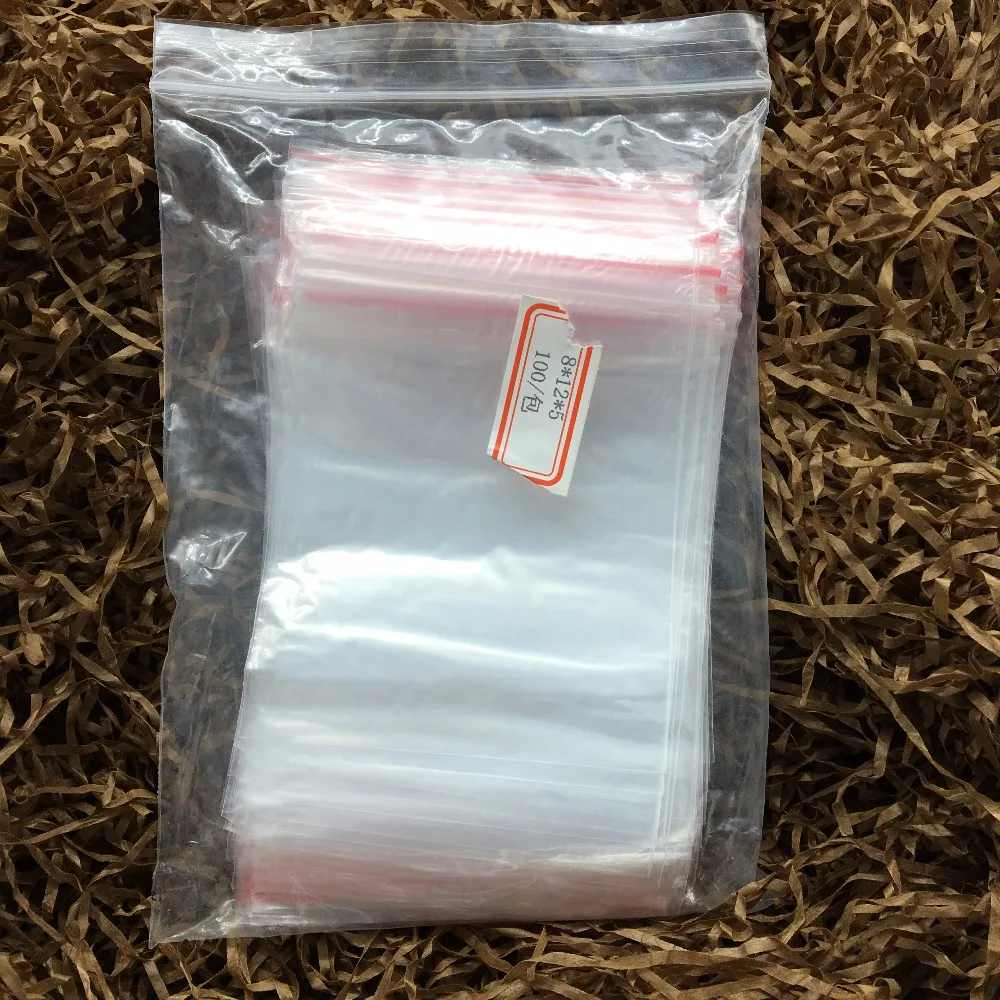 

DONYAMY 100 шт./лот 8*12 см пакет на молнии с перезаряжаемой молнией PP пластиковые упаковочные пакеты