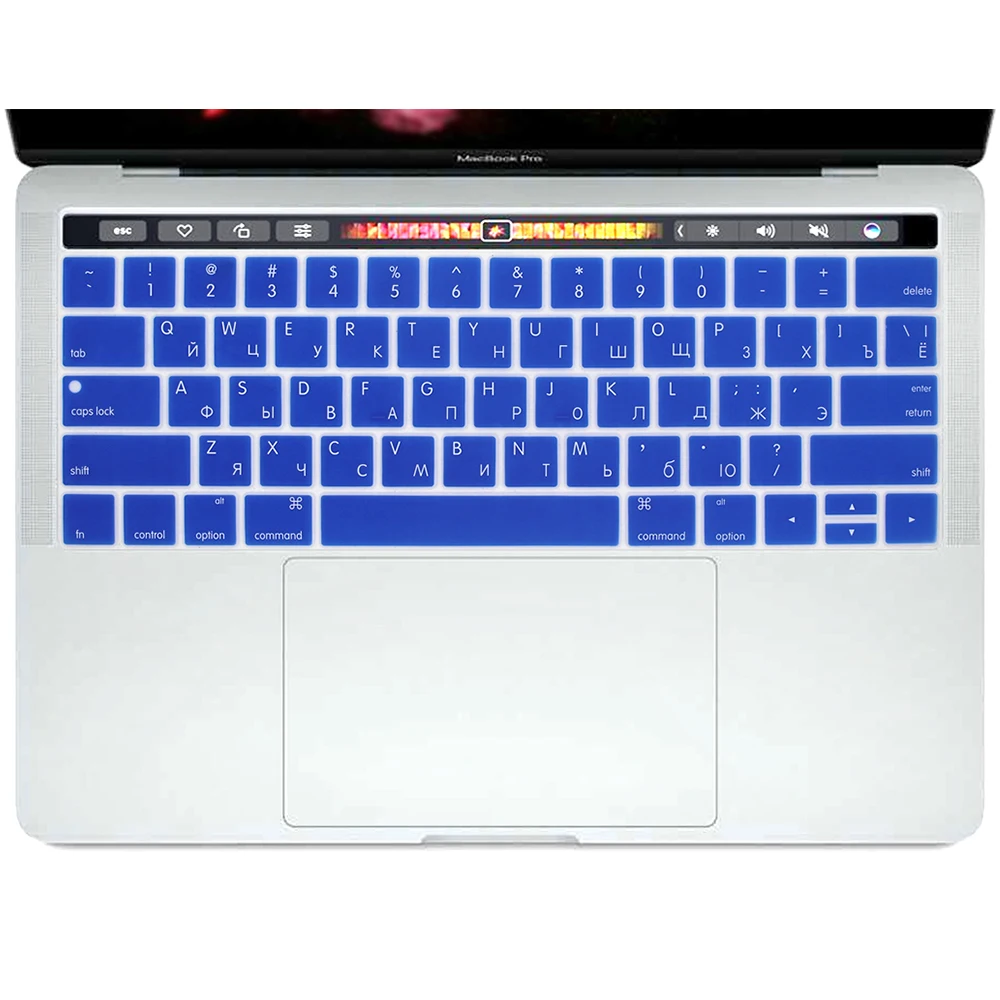 Силиконовый чехол-клавиатура для MacBook Pro 13 15 Retina с сенсорной панелью A1989 A1990 &amp A1706