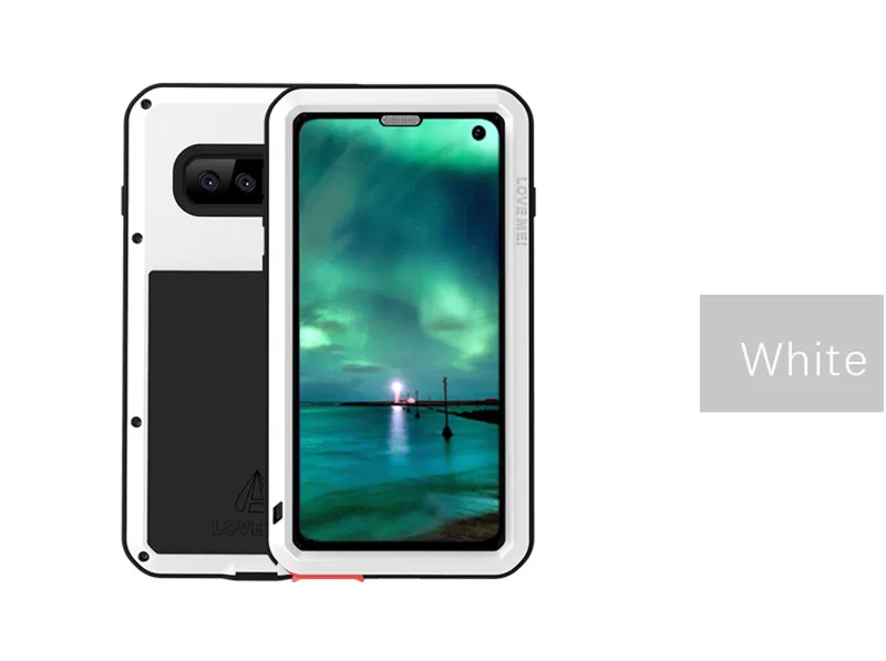 LOVEMEI мощный металлический водонепроницаемый чехол для samsung Galaxy S10 5G S10 Plus чехол Полная защита корпуса противоударный чехол для телефона - Цвет: White