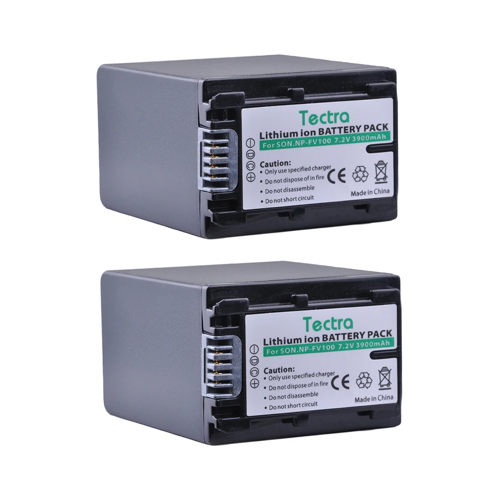 Tectra 2 шт. NP FV100 литий ионная батарея высокой емкости для Sony FV30 FV50 FV70 SX83E SX63E|camera