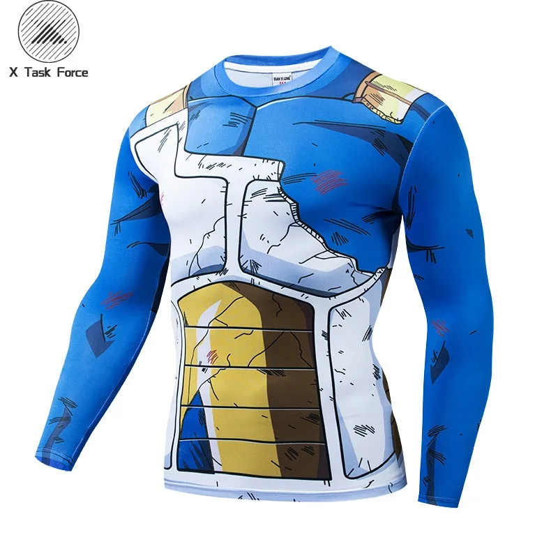 Футболка с драконом Homme компрессионный костюм Vegeta футболка Son Goku супер футболки