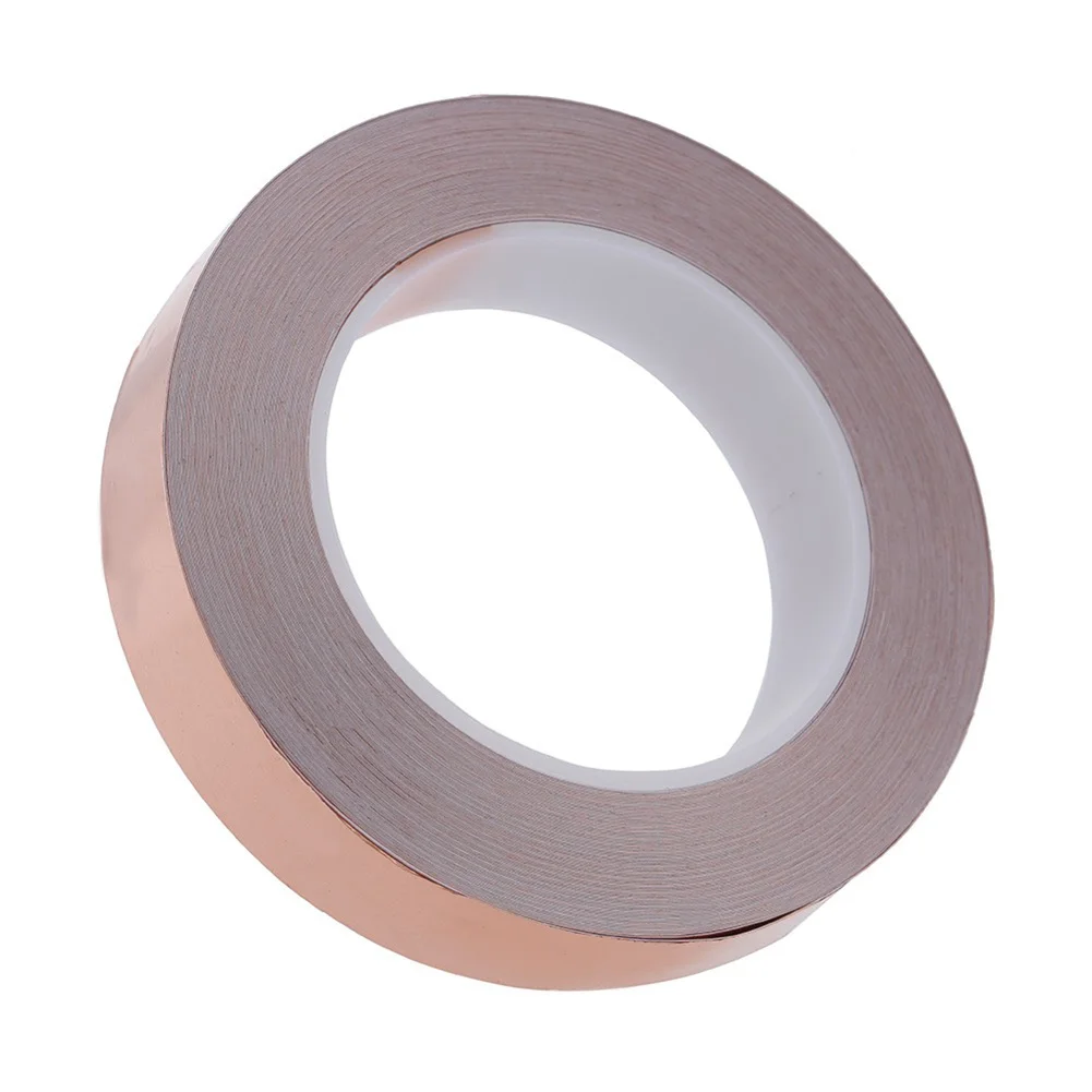 

1pcs 25MM X 30M Adhesive Single Face Electric Conduction Copper Foil Tape EMI Shielding Guitar Slug and Snail Barrier