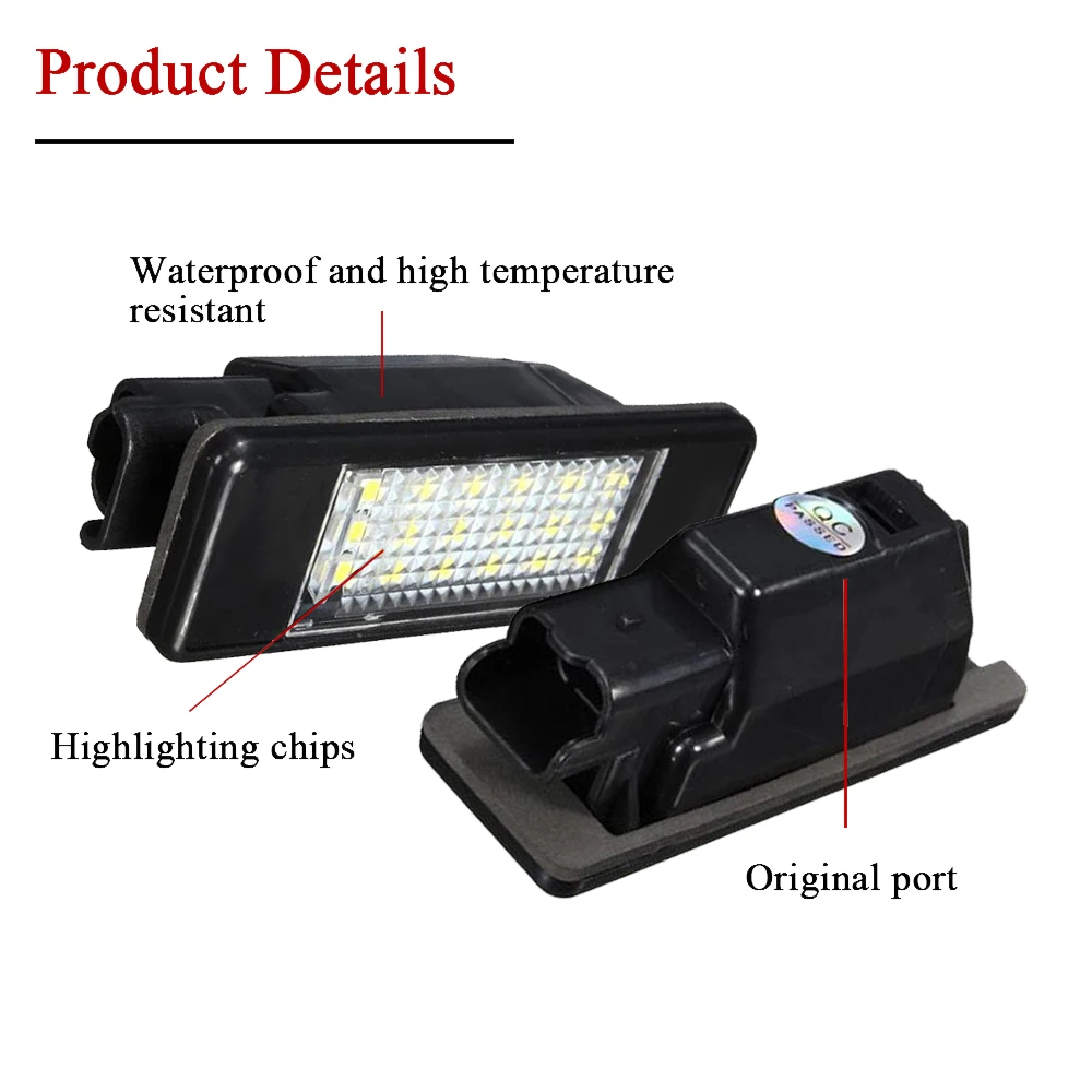 Автомобильные светодиодные лампы для номерного знака 2 шт. 12 В Peugeot 307 308 407 207 3008 508