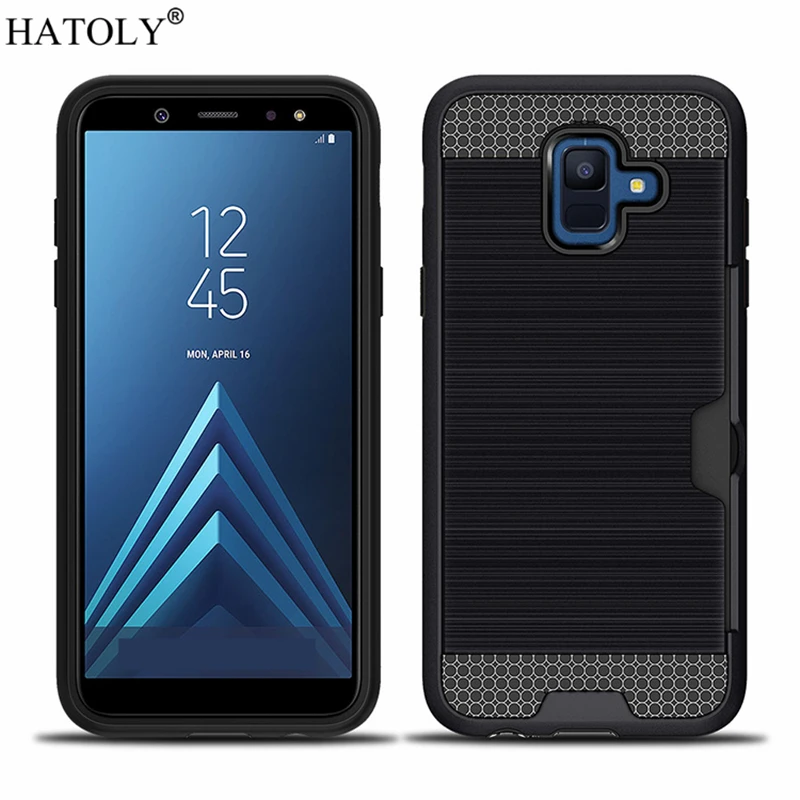 Hatoly чехол для samsung Galaxy A6 плюс 2018 Чехол-Броня с эффектом силиконовый резиновый