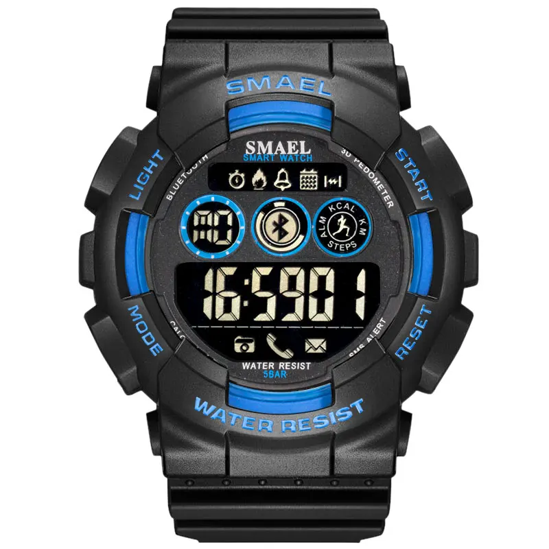 Smael модные камуфляжные военные спортивные часы мужские цифровые Смарт Bluetooth horloge
