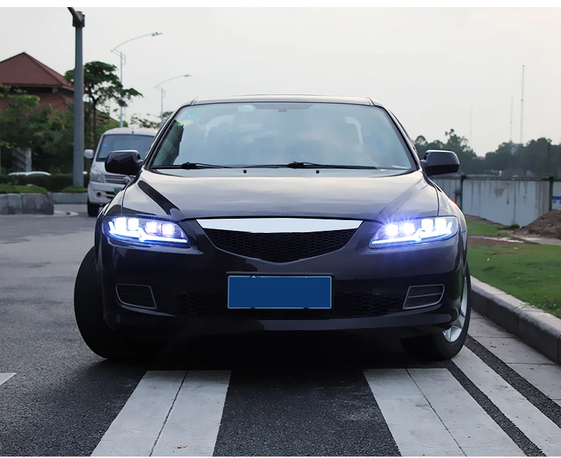 Автомобильный Стайлинг для Mazda 6 фары 2004-2012 Mazda 6 светодиодный фонарь DRL Высокий Низкий Луч светодиодный 4 светодиодный объектив динамический стример сигнал поворота