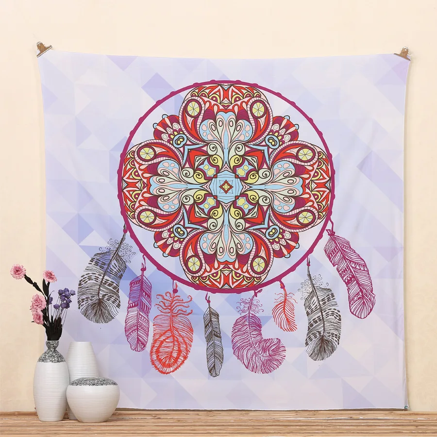 Цилоидный Лавандовый Ловец снов настенный гобелен квадратный богемный с