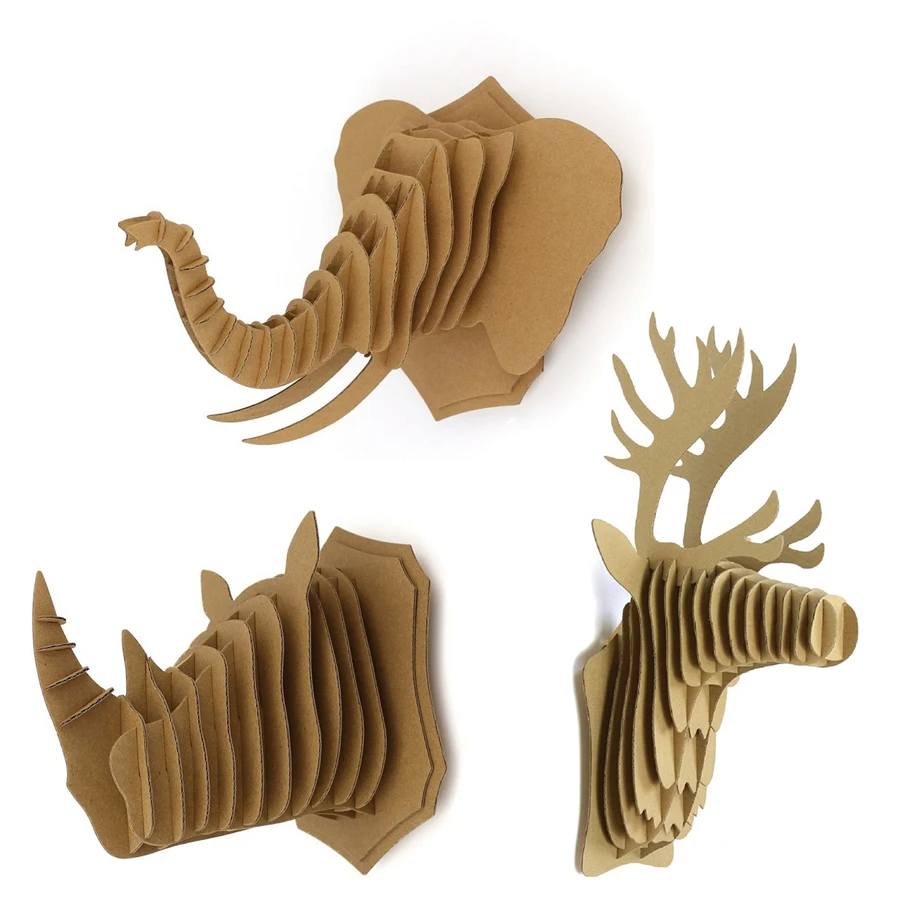 3 шт./Партия DIY 3d головоломка бумажная модель животного дошкольного творчества носорог/олень/слон Головоломка Детские развивающие игрушки для детей