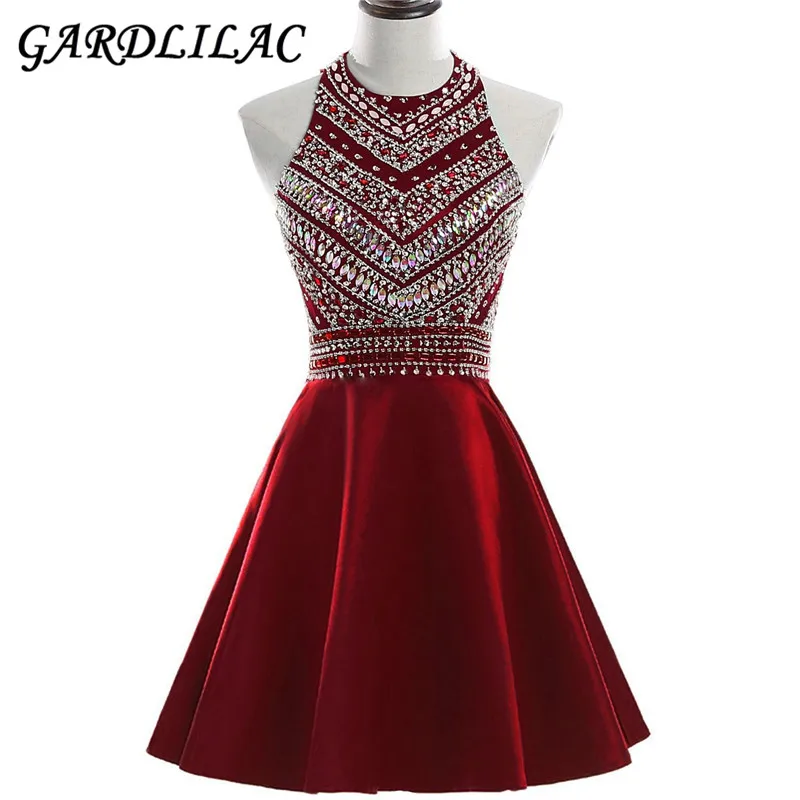 Gardlilac Halter короткое платье для встречи выпускников 2021 вечернее вечерние красное