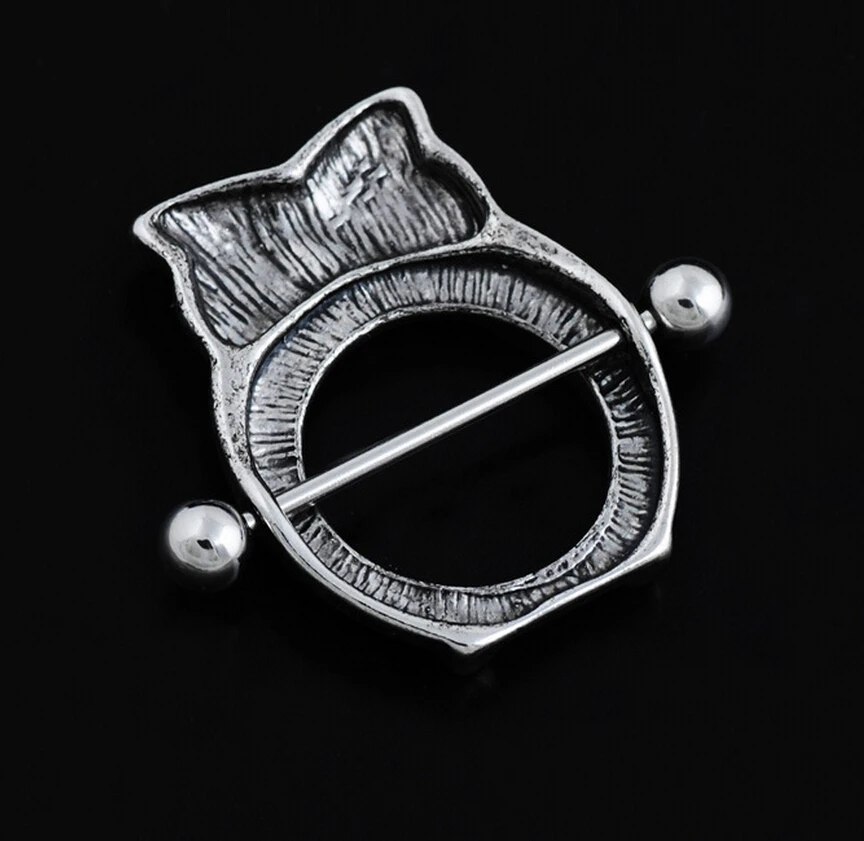 Xuben Stainless Steel owl Nipple Shield Ring Angel Heart Piercing Barbell Jewelry 14g 2 | Украшения и аксессуары