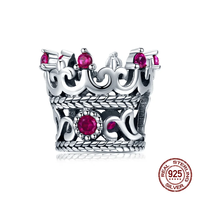 Аутентичные 925 короны из стерлингового серебра CZ Бусины fit Pandora оригинальный