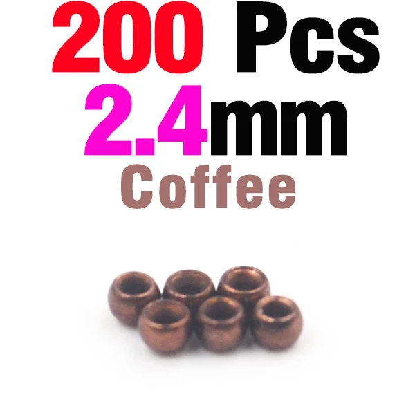 200 2dot4 Coffee MNFT 200 шт., латунные бусины с большим глазом для ловли нахлыстом, Нимфа, Скад, глаза живота, материалы для ловли нахлыстом - Цвет: 200 2dot4 Coffee