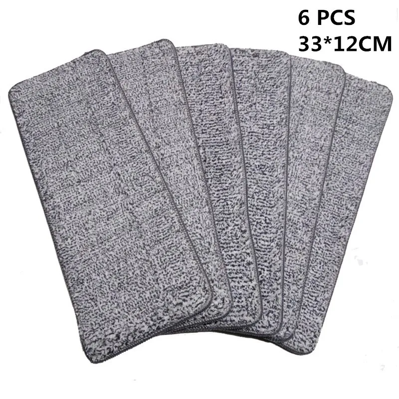 6pcs YYBU 6 шт./компл. микрофибровые насадка на швабру для уборки из Замена тряпки для шваброй ведро с трём диски пола Швабра для Уборки Пыли Ткань Многоразовые инструменты для уборки дома - Цвет: 6pcs