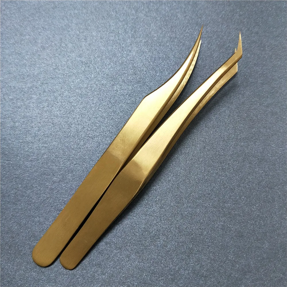 

2Pcs Professional Stainless Steel False Eyelashes Tweezer Volume Eyelashes Extension Eye Lashes Tweezer Tools free shipping