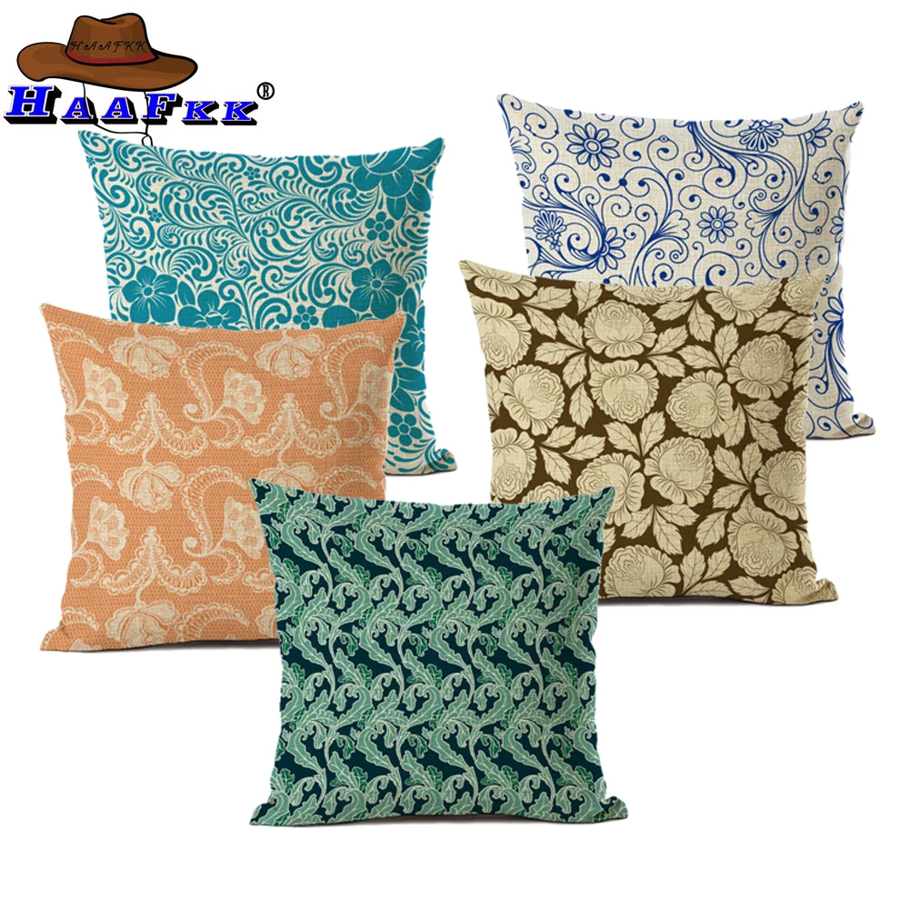 Текстильная наволочка в национальном стиле Мексиканский дизайн льняная