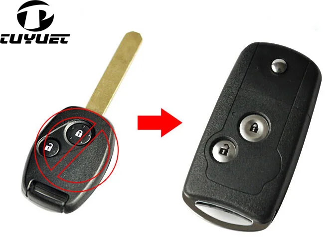 2 кнопки модифицированный дистанционный Флип складной чехол для ключей HONDA Accord