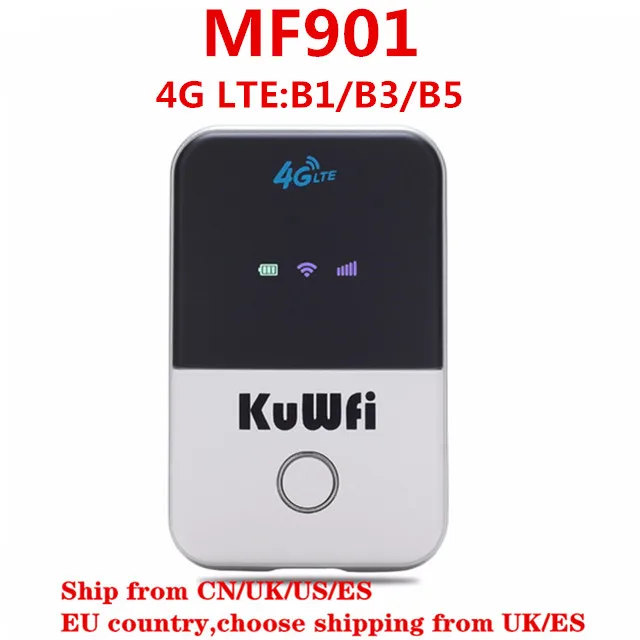KuWfi 4G Wifi роутер мини 3g/4G LTE беспроводной маршрутизатор Портативный Карманный Wi-Fi Мобильная точка доступа автомобильный Wi-Fi роутер со слотом для sim-карты - Цвет: KF901